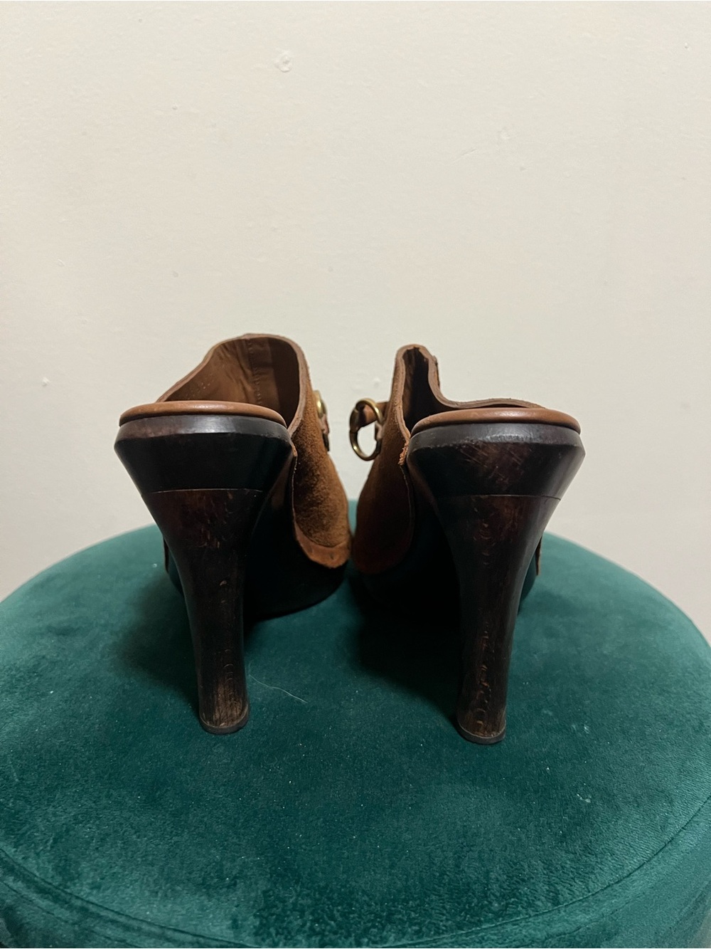 Gucci Brown Suede Horsebit Mule Clogs - Picture 4 of 6